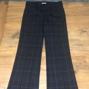 Burberry London Navy Plaid Wool Pants